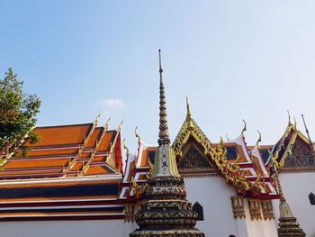 Low angle view of temple against clear sky