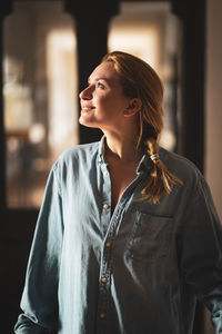 Young woman looking away