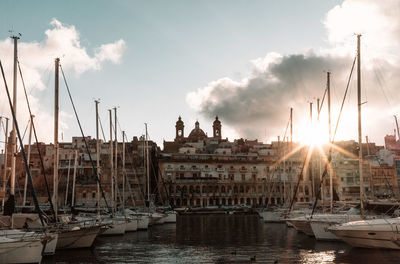 Boats in harbor