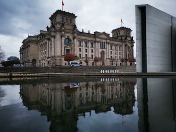 Reflection of built structures in water