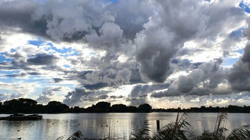 Panoramic view of lake against sky
