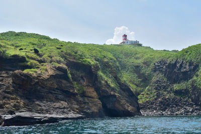 Man standing on cliff