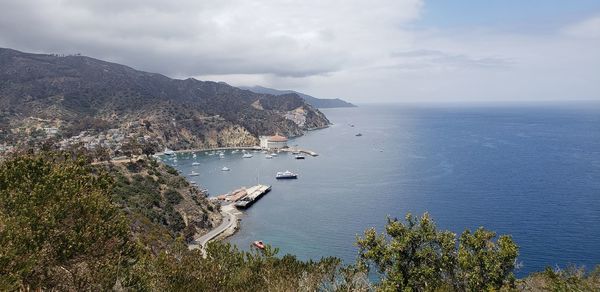 High angle view of sea against sky