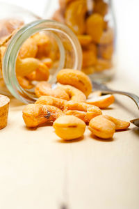 Close-up of food on table