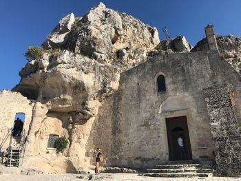 Low angle view of castle against clear sky