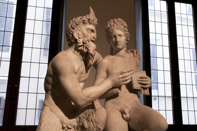 Marble statue of pan and daphni, national roman museum, palazzo altemps