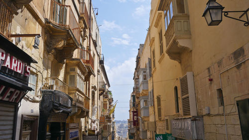 Low angle view of buildings against sky