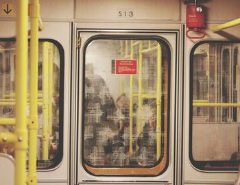 Train seen through window