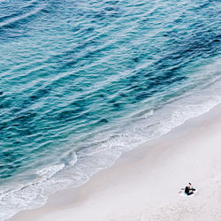 High angle view of beach