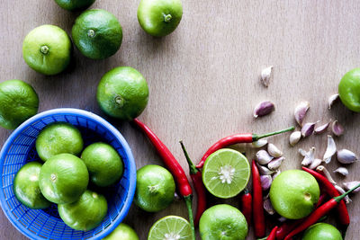 High angle view of fruits