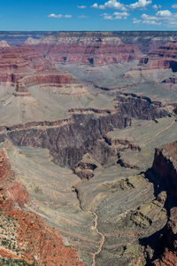 Aerial view of dramatic landscape