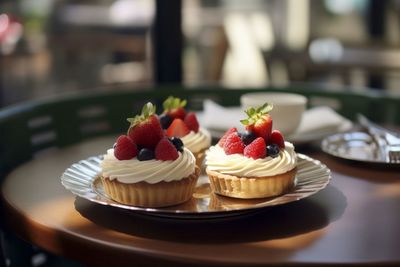 Close-up of dessert on table