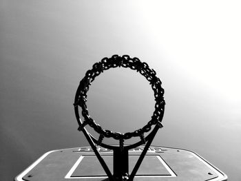 Low angle view of basketball hoop against sky