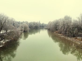 Scenic view of calm lake against sky