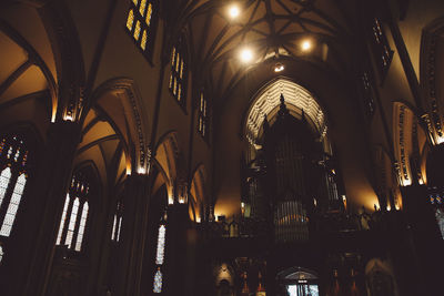 Interior of illuminated trinity church