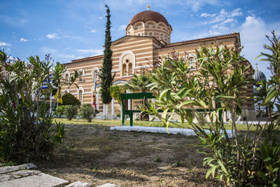 View of building against cloudy sky