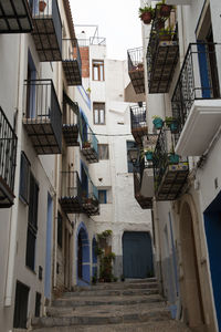 Low angle view of buildings in town