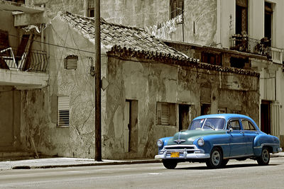 Parked cars on road