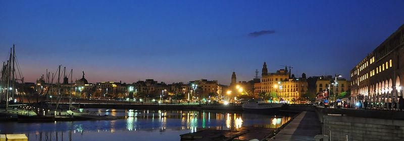 Illuminated cityscape at night