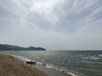 Scenic view of beach against sky