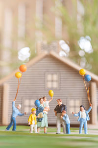 Group of people playing with ball