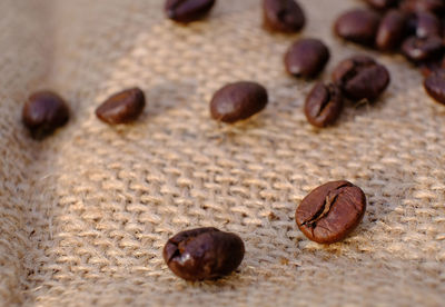 Close-up of roasted coffee beans