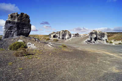 Scenic view of landscape against blue sky