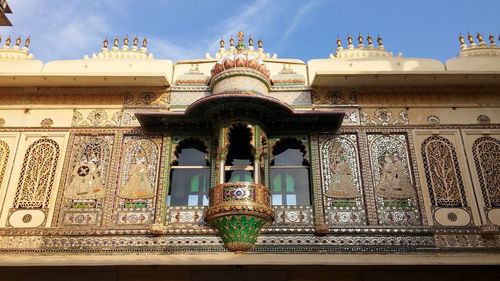 Low angle view of temple against sky