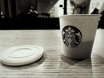 Close-up of paper on table