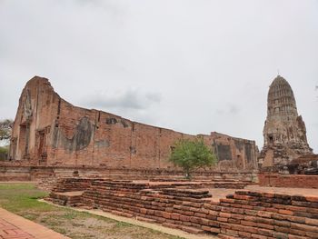 Old temples in ayutthaya, thailand, old brick mortar