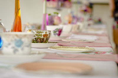 Close-up of drink served on table