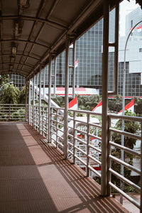 Footpath by building in city