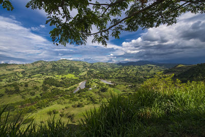 Scenic view of meandering river in columbia