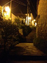 Illuminated street light at night