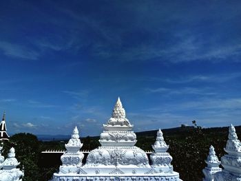 View of temple building against blue sky