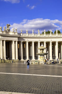 Details of the columns of saint peter square - vatican city - beautiful summer day 