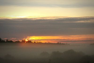 Scenic view of landscape at sunset