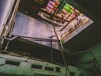 Low angle view of stairs in balcony
