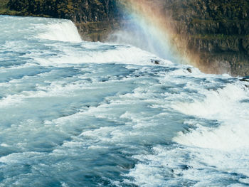 Scenic view of waterfall