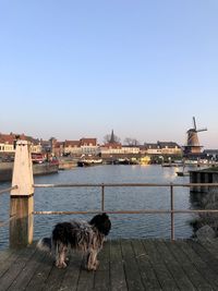 View of small city against clear sky