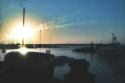 Scenic view of sunset over river