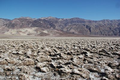 View of mountains against clear sky