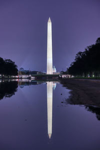 Reflection of building in water