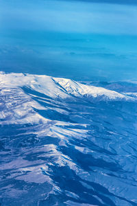 Scenic view of sea against blue sky