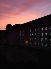 View of built structure at sunset