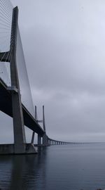 Low angle view of bridge over calm sea