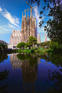 Reflection of building in lake