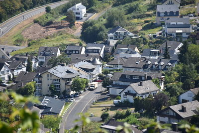 High angle view of townscape