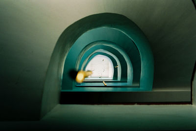 Directly below shot of building interior