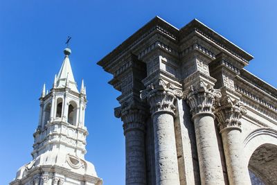 Low angle view of cathedral against clear sky